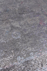 Exquisite Rugs Maison Hand-knotted Wool/Bamboo Silk 2596 Charcoal/Purple 8' x 10' Area Rug