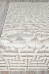 Exquisite Rugs Manzoni Hand-loomed New Zealand Wool 4873 Ivory 5' x 8' Area Rug