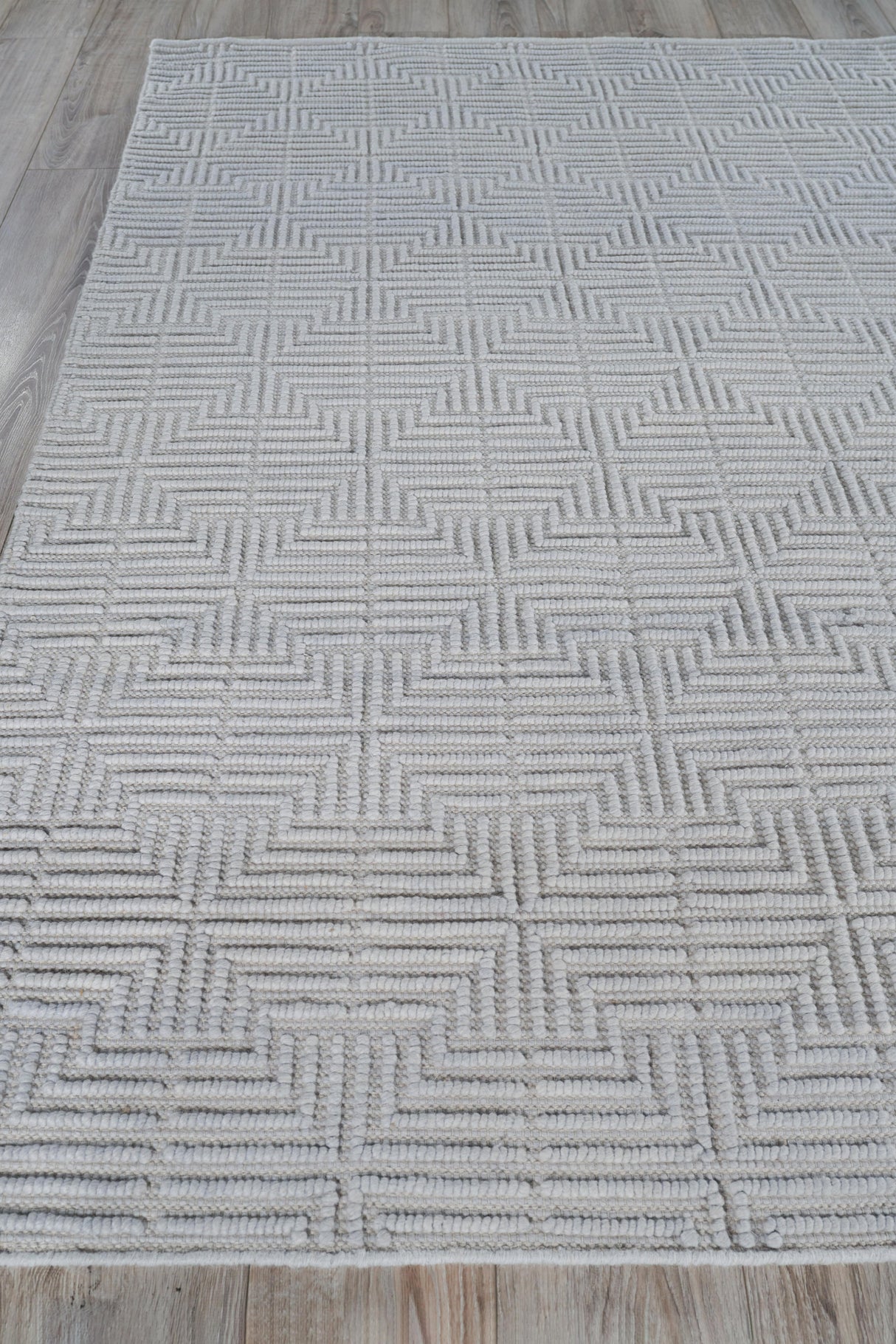 Exquisite Rugs Manzoni Hand-loomed New Zealand Wool 4874 Silver 10' x 14' Area Rug