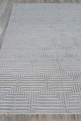 Exquisite Rugs Manzoni Hand-loomed New Zealand Wool 4874 Silver 10' x 14' Area Rug