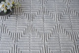 Exquisite Rugs Manzoni Hand-loomed New Zealand Wool 4874 Silver 10' x 14' Area Rug
