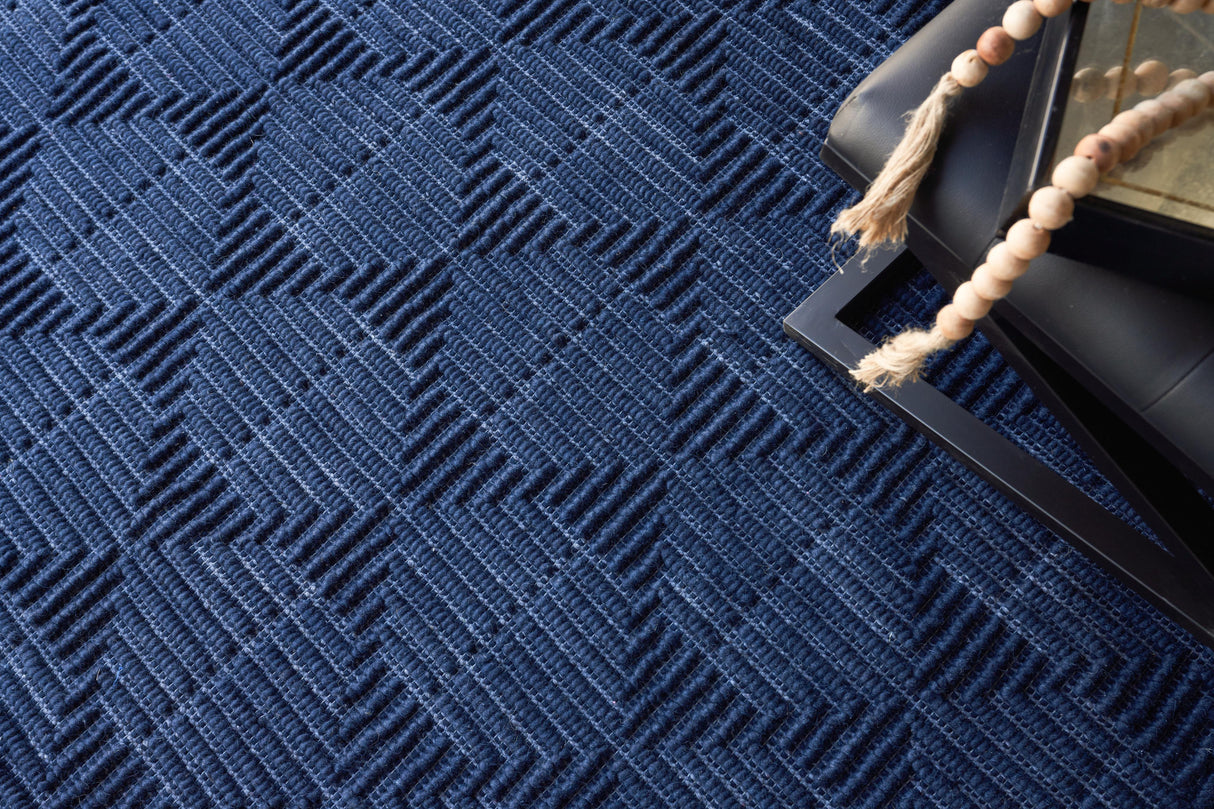 Exquisite Rugs Manzoni Hand-loomed New Zealand Wool 4875 Blue 6' x 9' Area Rug