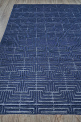 Exquisite Rugs Manzoni Hand-loomed New Zealand Wool 4875 Blue 6' x 9' Area Rug