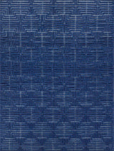 Exquisite Manzoni Hand-loomed New Zealand Wool Navy Area Rug 9.0'X12.0' Rug