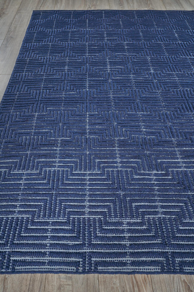 Exquisite Manzoni Hand-loomed New Zealand Wool Navy Area Rug 9.0'X12.0' Rug