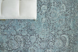 Exquisite Rugs Meena Hand-knotted Wool/Silk 2466 Blue/Light Blue 12' x 15' Area Rug