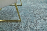 Exquisite Rugs Meena Hand-knotted Wool/Silk 2466 Blue/Light Blue 8' x 10' Area Rug