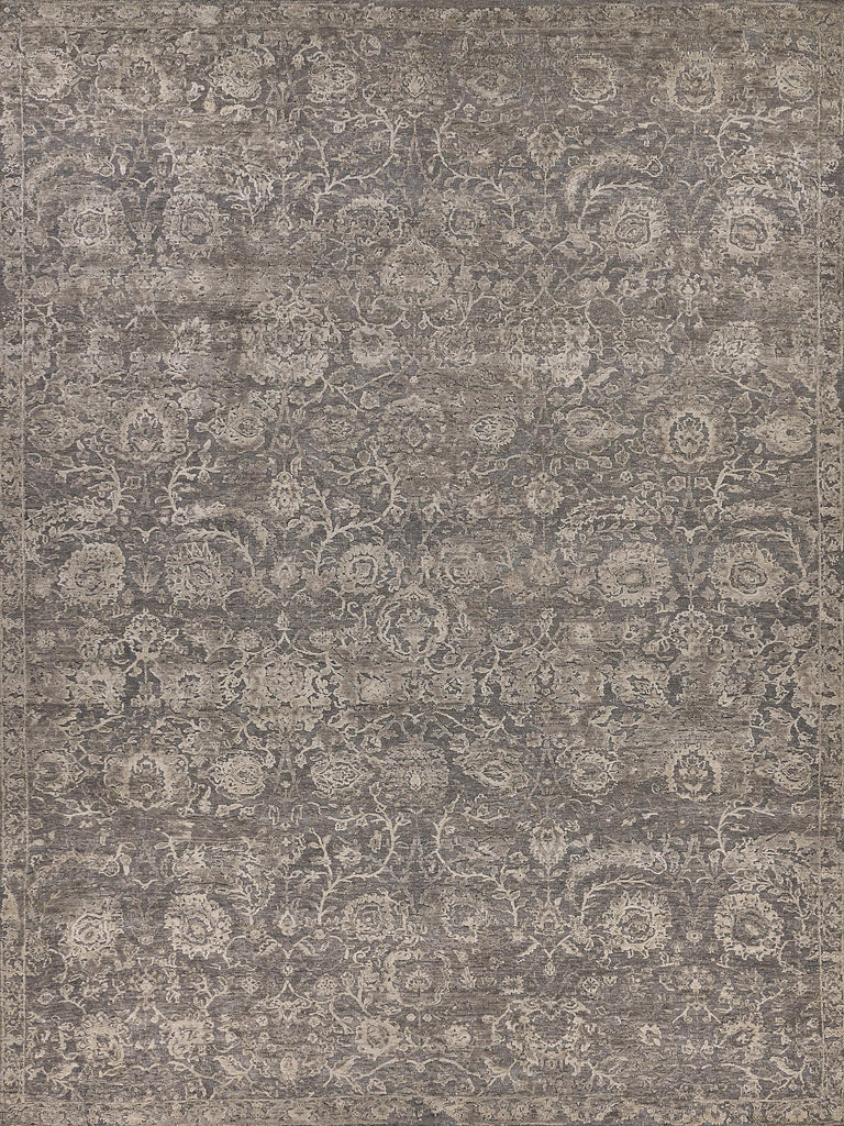 Exquisite Meena Hand-knotted Wool/Silk Beige/Brown Area Rug 10.0'X14.0' Rug