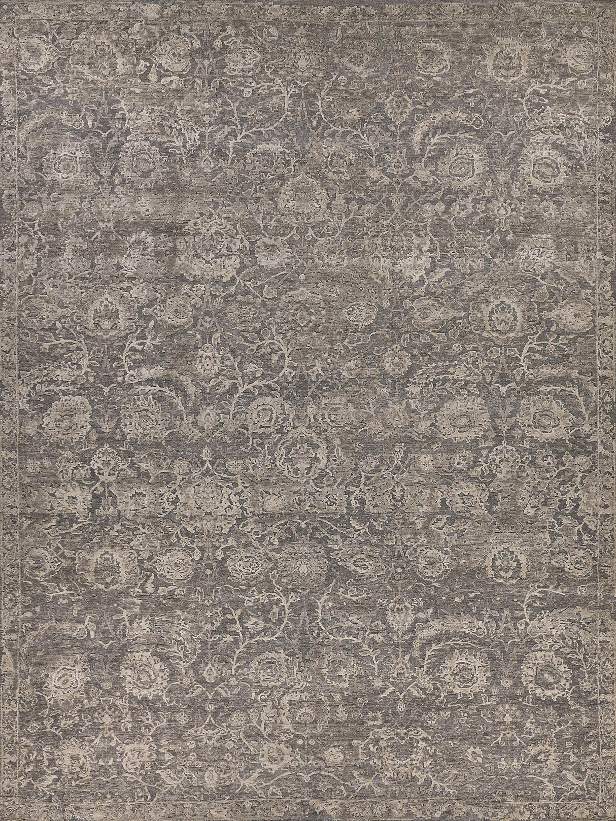 Exquisite Meena Hand-knotted Wool/Silk Beige/Brown Area Rug 12.0'X15.0' Rug