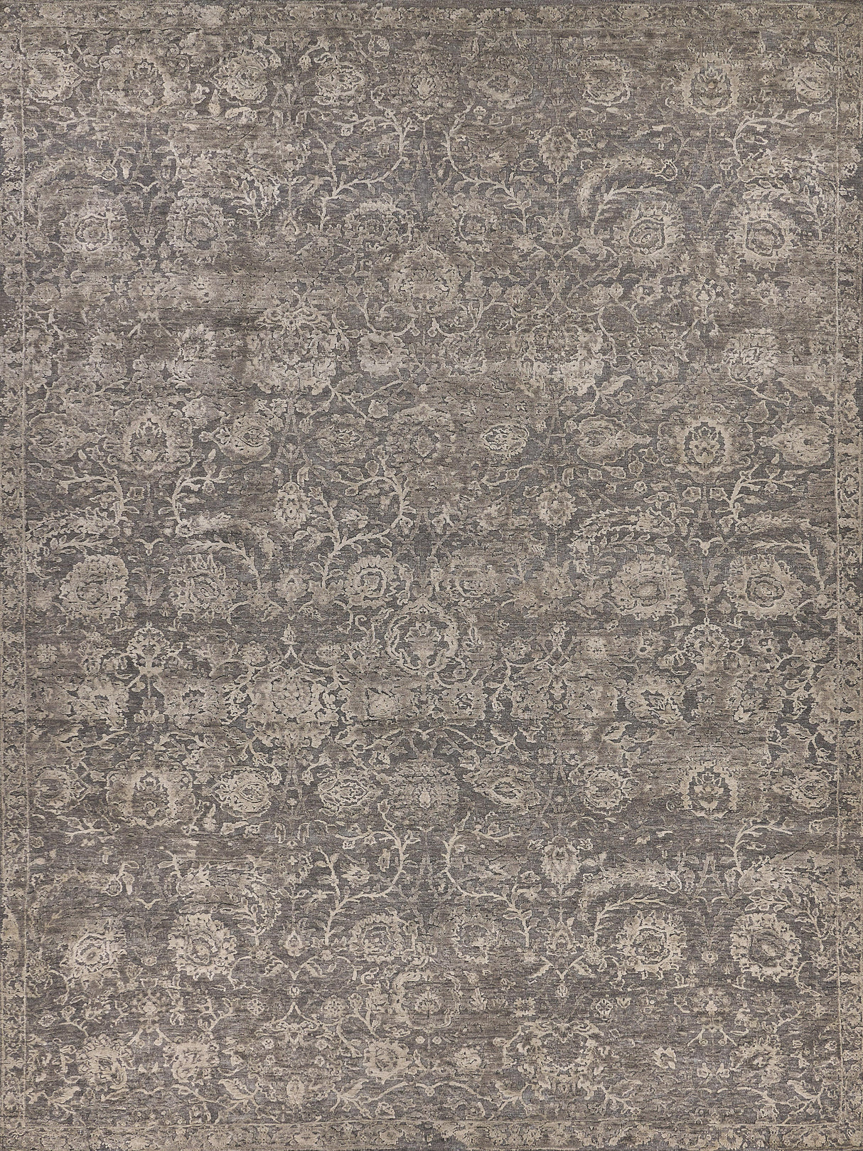 Exquisite Rugs Meena Hand-knotted Wool/Silk 2467 Beige/Brown 6' x 9' Area Rug