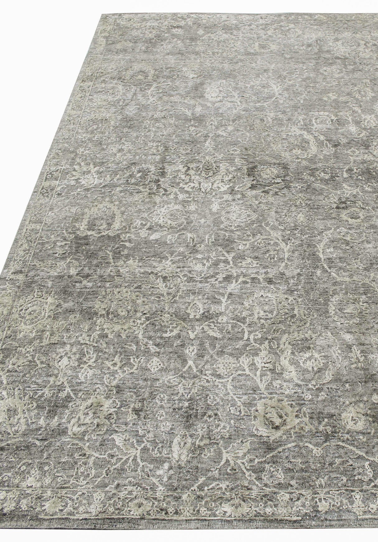 Exquisite Rugs Meena Hand-knotted Wool/Silk 2467 Beige/Brown 8' x 10' Area Rug