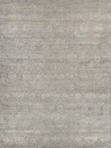 Exquisite Meena Hand-knotted Wool/Silk Silver/Gray Area Rug 10.0'X14.0' Rug