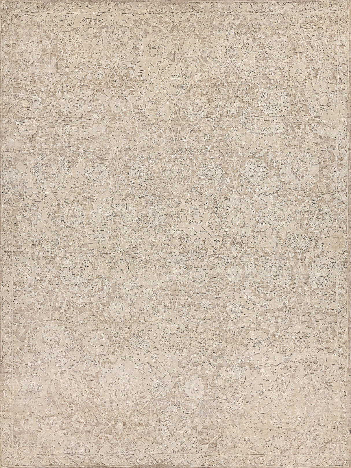Exquisite Rugs Meena Hand-knotted Wool/Silk 2469 Ivory/Beige 10' x 14' Area Rug
