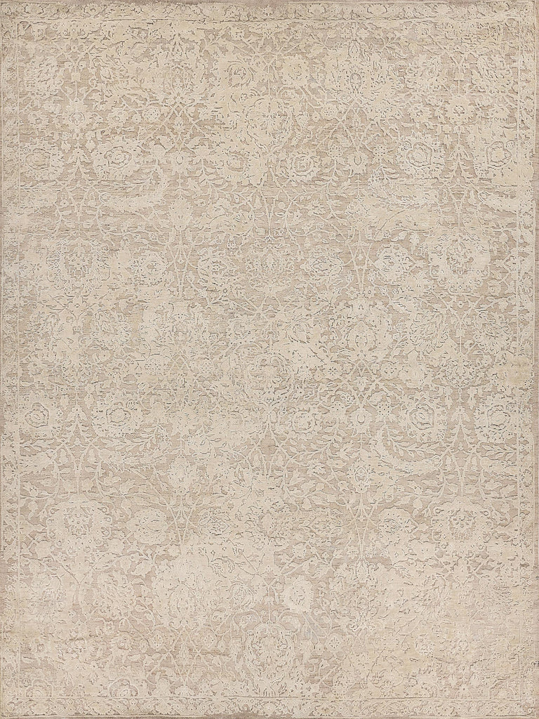 Exquisite Rugs Meena Hand-knotted Wool/Silk 2469 Ivory/Beige 10' x 14' Area Rug