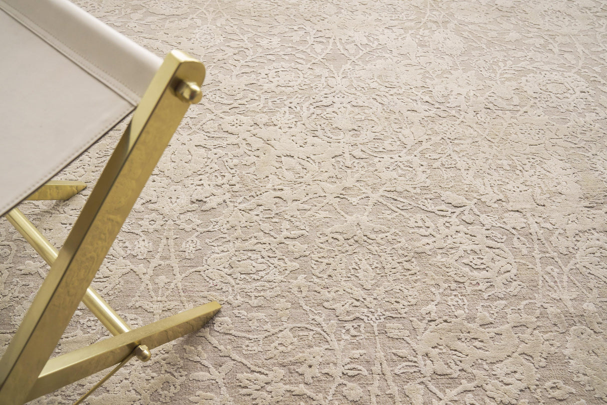 Exquisite Rugs Meena Hand-knotted Wool/Silk 2469 Ivory/Beige 10' x 14' Area Rug