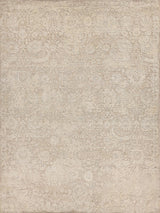 Exquisite Meena Hand-knotted Wool/Silk Ivory/Beige Area Rug 10.0'X14.0' Rug