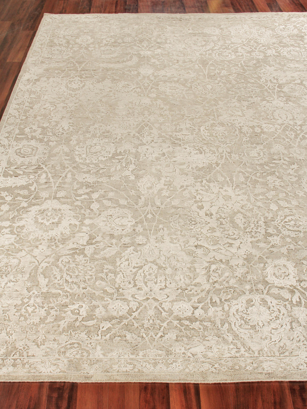 Exquisite Rugs Meena Hand-knotted Wool/Silk 2469 Ivory/Beige 8' x 10' Area Rug