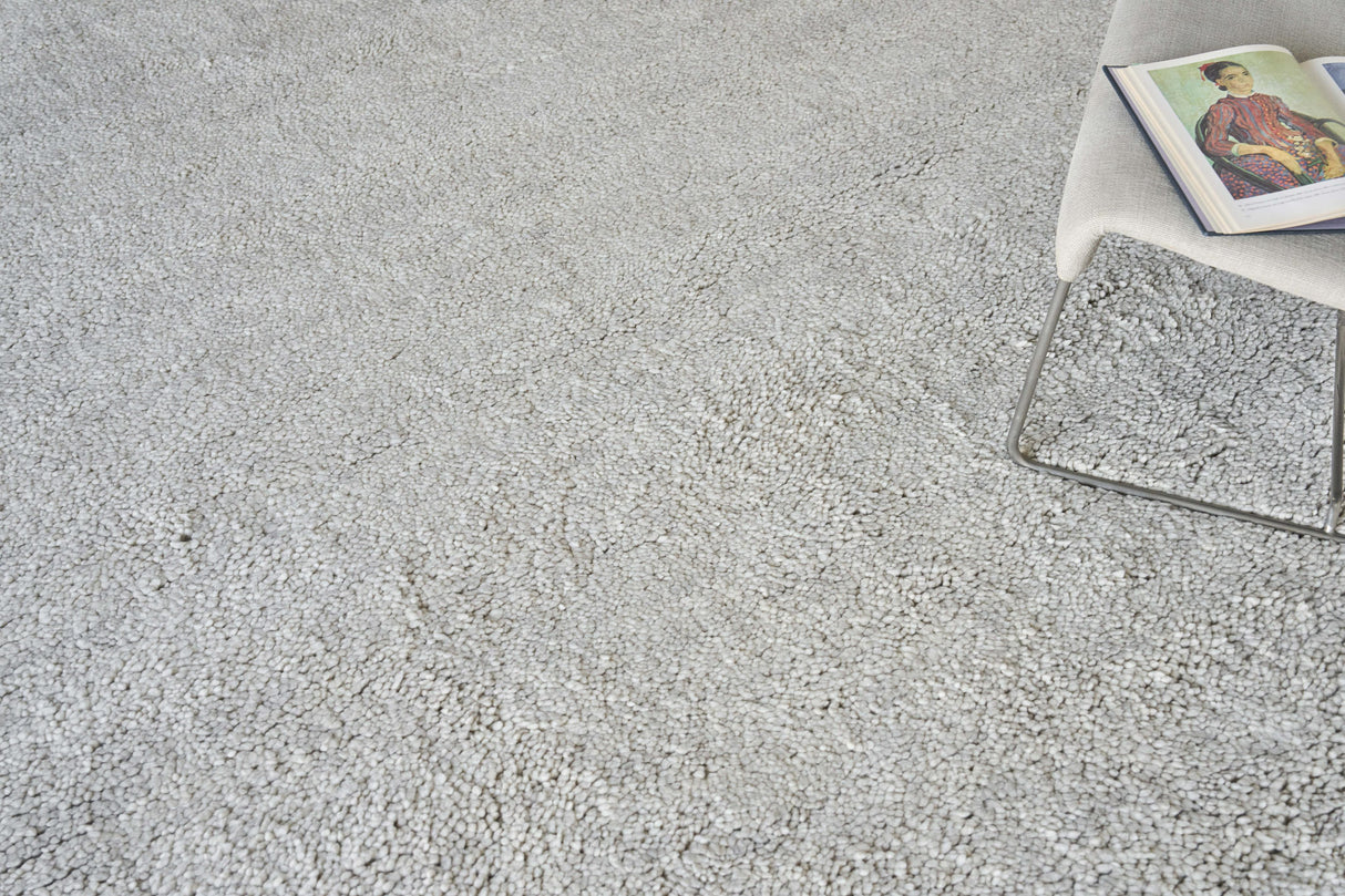 Exquisite Rugs Merino Hand-knotted Merino Wool 5392 Silver 10' x 14' Area Rug