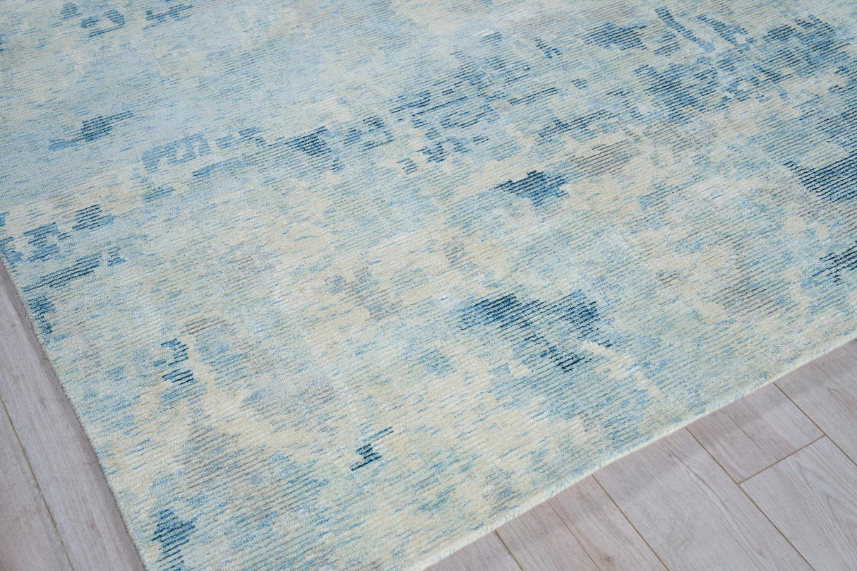 Exquisite Rugs Mineral Hand-loomed Wool/Bamboo Silk 5357 Blue 9' x 12' Area Rug