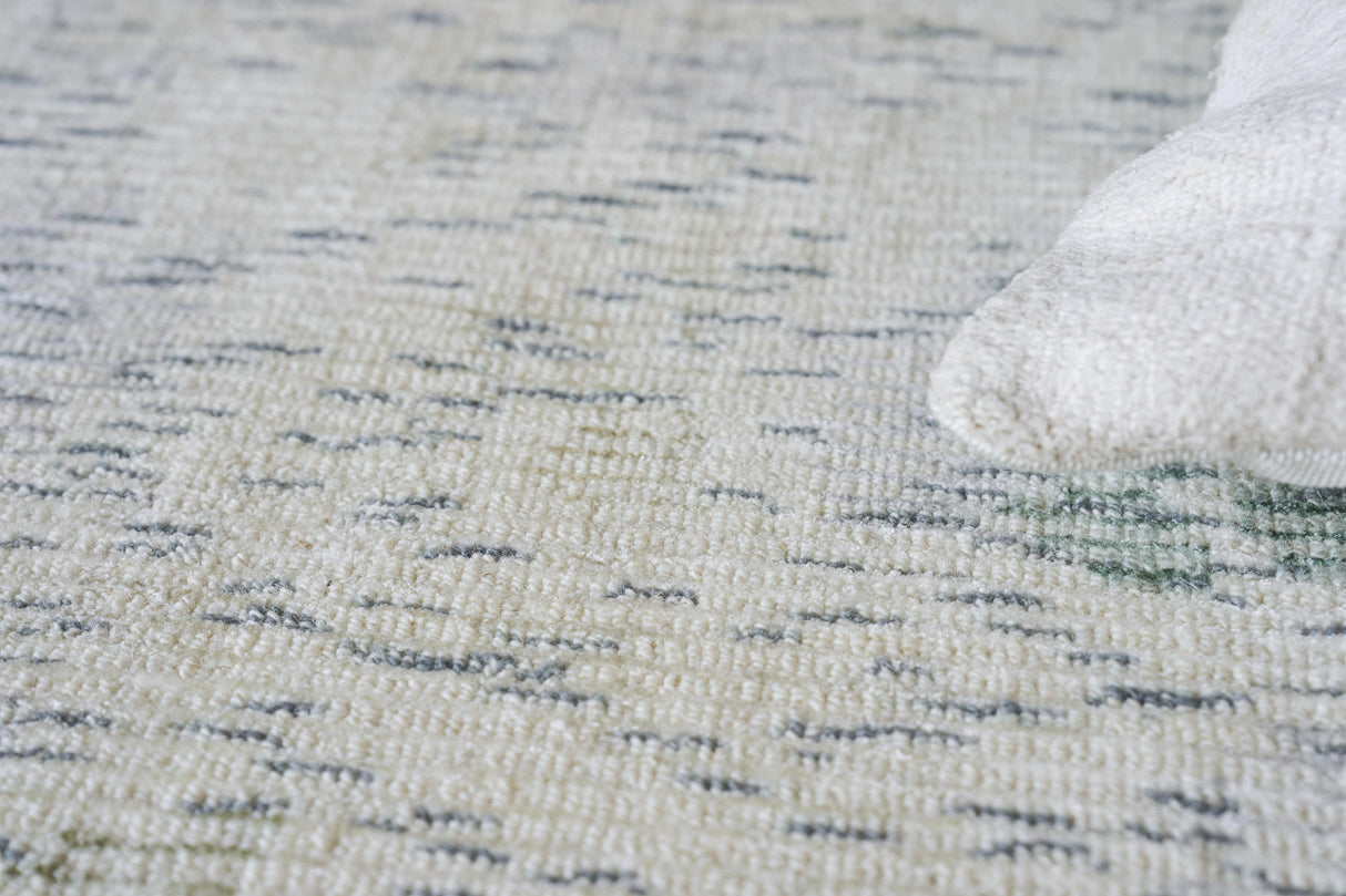 Exquisite Rugs Mineral Hand-loomed Wool/Bamboo Silk 5358 Green 10' x 14' Area Rug