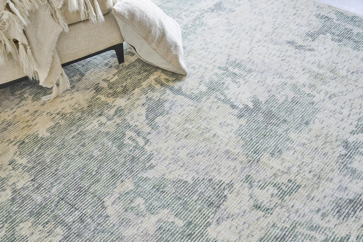 Exquisite Rugs Mineral Hand-loomed Wool/Bamboo Silk 5358 Green 6' x 9' Area Rug