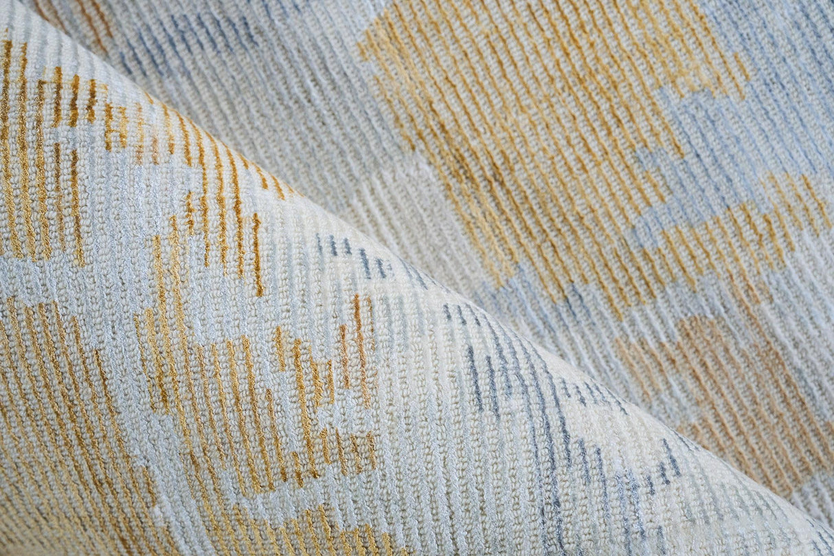 Exquisite Rugs Mineral Hand-loomed Wool/Bamboo Silk 5361 Silver/Gold 9' x 12' Area Rug