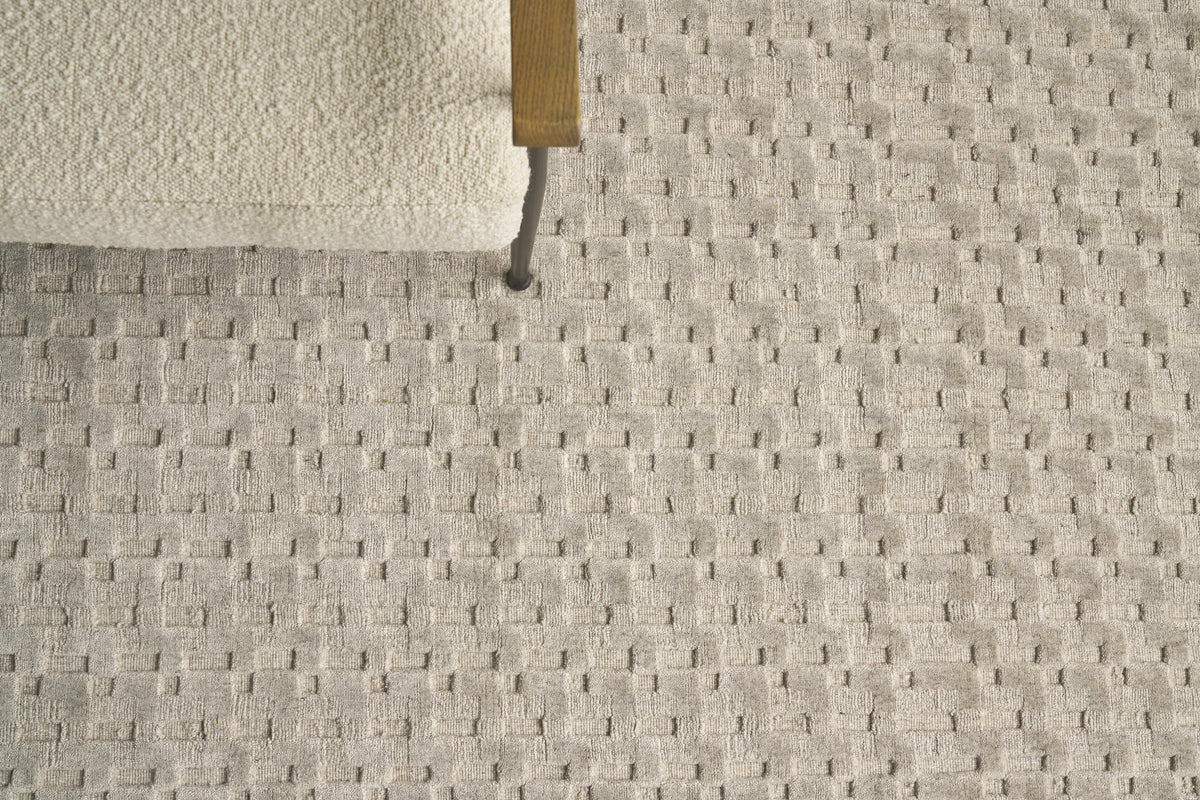 Exquisite Rugs Monroe Silk Hand-loomed Bamboo Silk 3971 Light Taupe 9' x 12' Area Rug