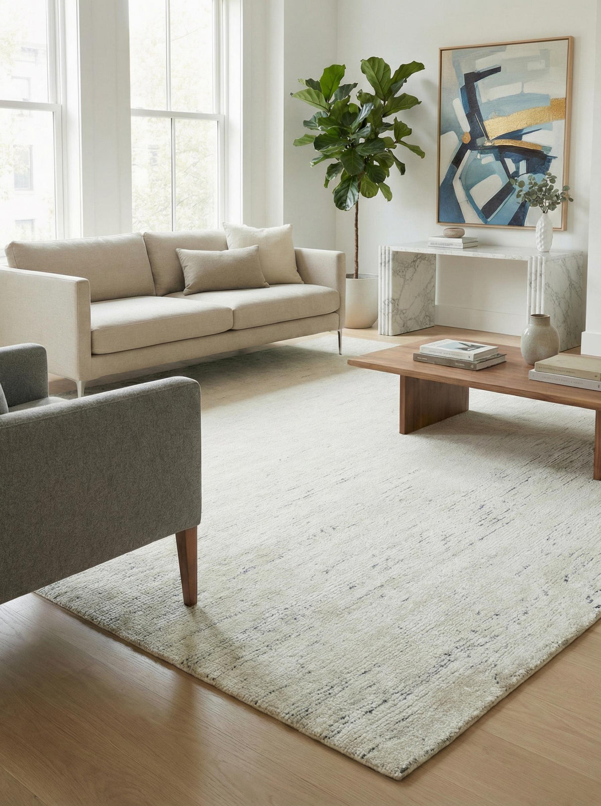 Exquisite Rugs Montero Hand-loomed Wool/PET yarn yarn 4692 Ivory/Gray 18' x 14' Area Rug