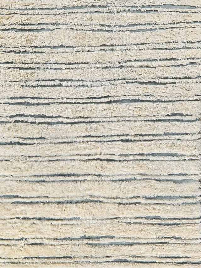 Exquisite Rugs Moroccan Hand-knotted New Zealand Wool 2560 Ivory/Dark Gray 10' x 14' Area Rug