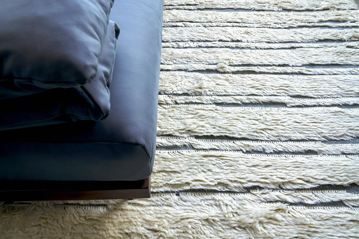Exquisite Rugs Moroccan Hand-knotted New Zealand Wool 2560 Ivory/Dark Gray 8' x 10' Area Rug