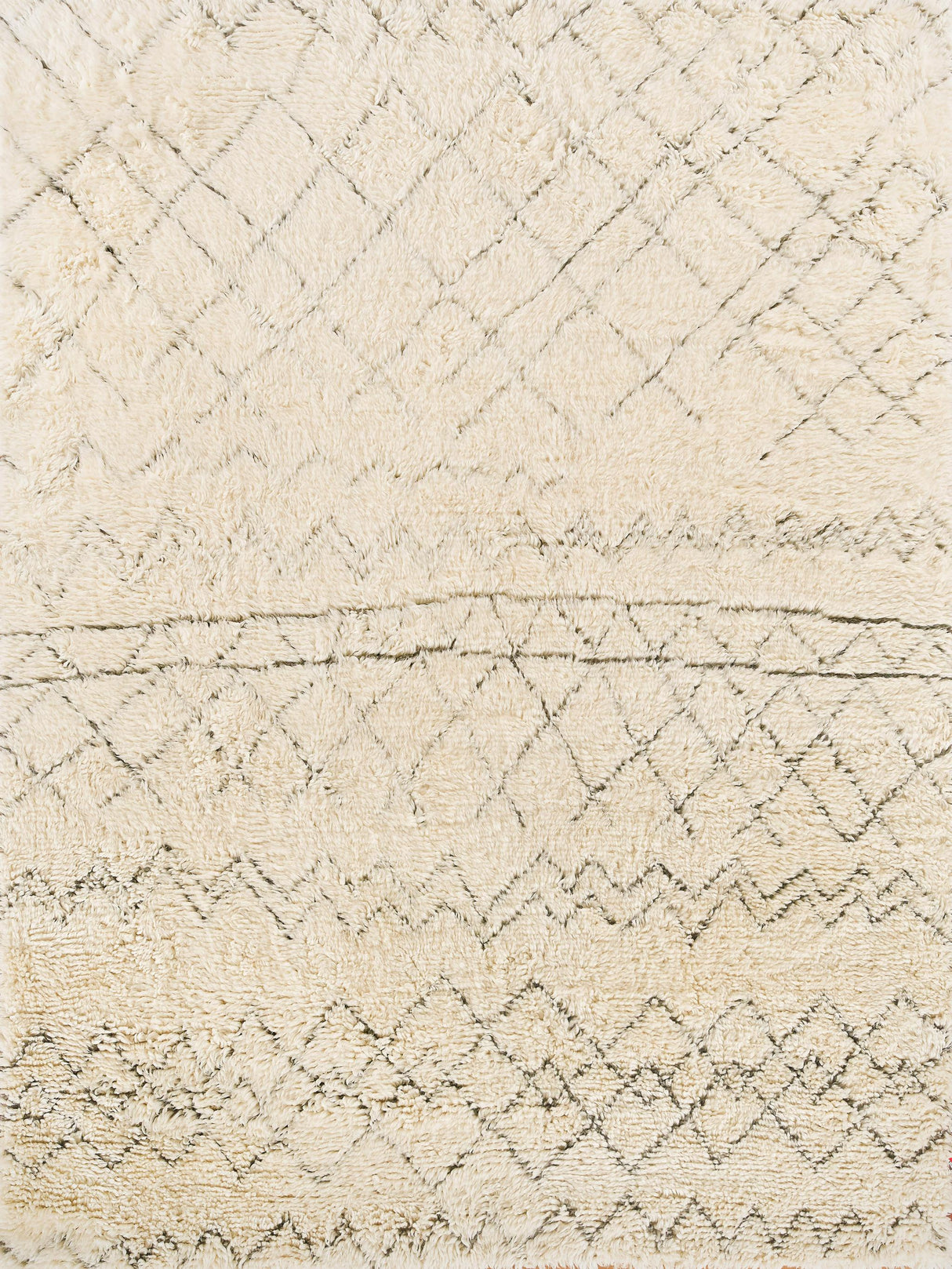 Exquisite Moroccan Hand-knotted New Zealand Wool Ivory/Charcoal Area Rug 9.0'X12.0' Rug