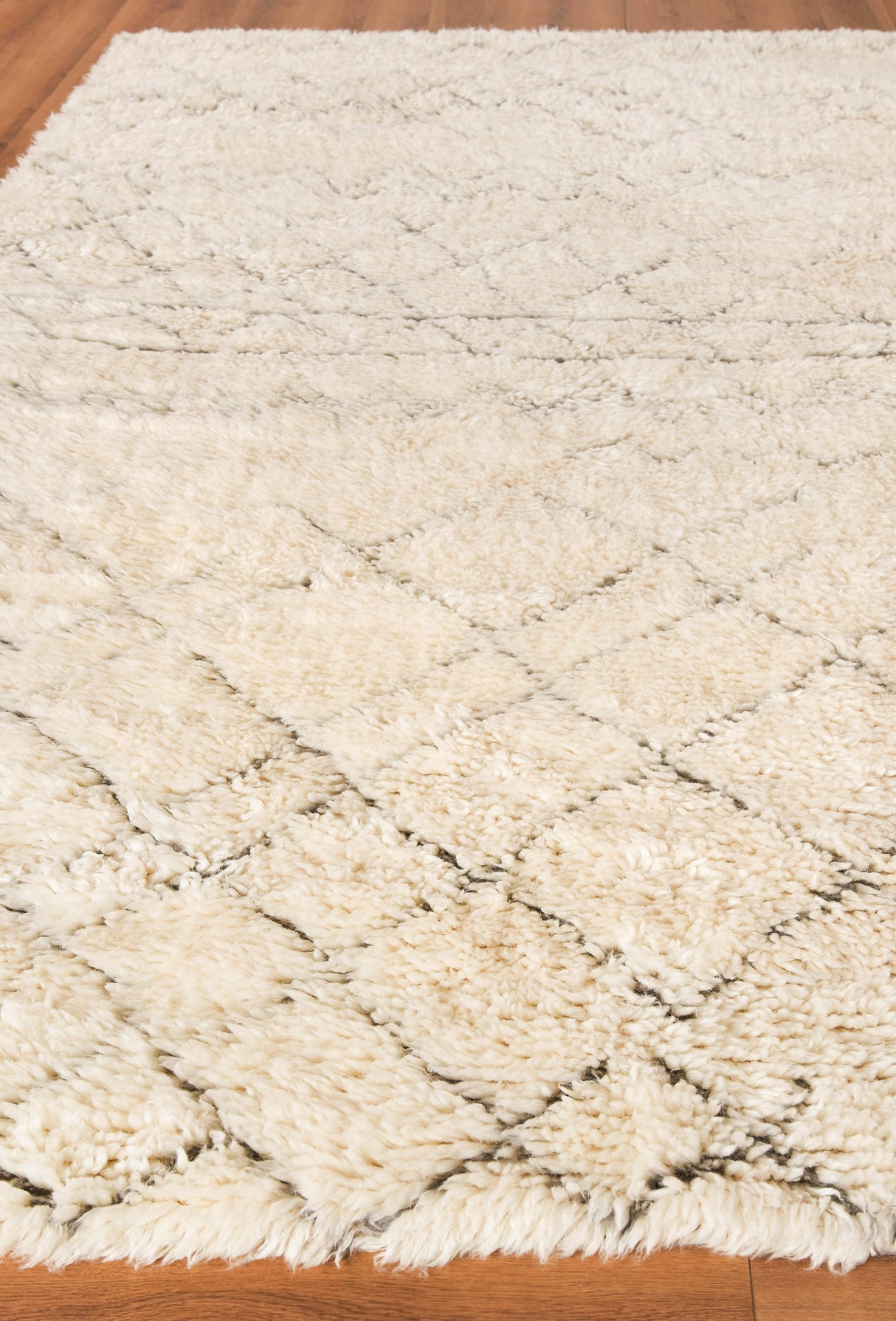 Exquisite Rugs Moroccan Hand-knotted New Zealand Wool 2561 Ivory/Charcoal 9' x 12' Area Rug