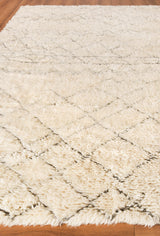 Exquisite Rugs Moroccan Hand-knotted New Zealand Wool 2561 Ivory/Charcoal 9' x 12' Area Rug