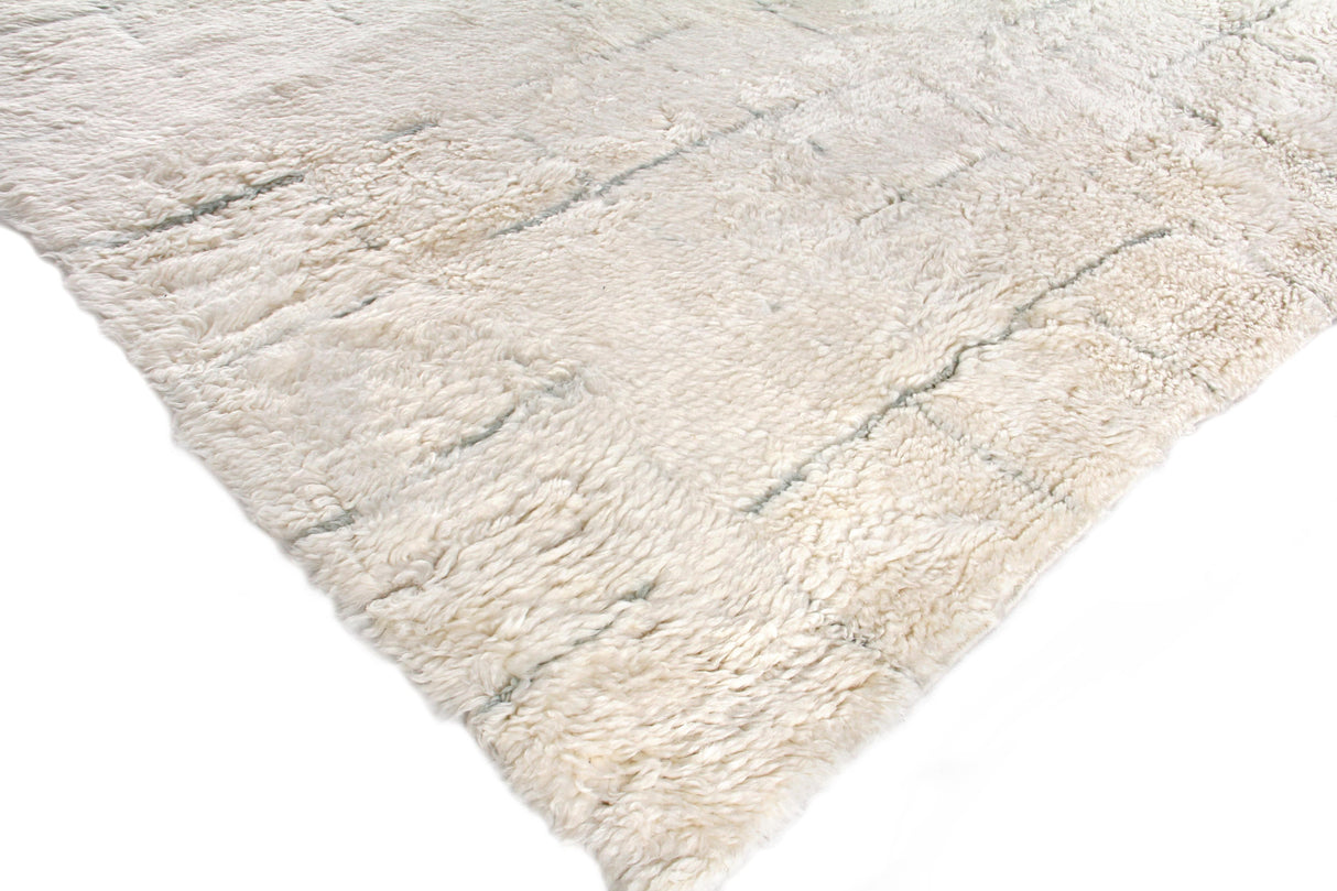 Exquisite Rugs Moroccan Hand-knotted New Zealand Wool 2562 Ivory/Gray 8' x 10' Area Rug