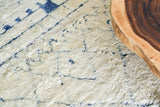 Exquisite Rugs Moroccan Hand-knotted New Zealand Wool 2563 Ivory/Blue 10' x 14' Area Rug