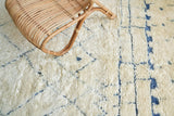 Exquisite Rugs Moroccan Hand-knotted New Zealand Wool 2563 Ivory/Blue 10' x 14' Area Rug