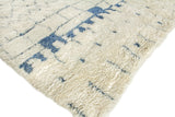Exquisite Rugs Moroccan Hand-knotted New Zealand Wool 2563 Ivory/Blue 6' x 9' Area Rug