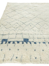 Exquisite Rugs Moroccan Hand-knotted New Zealand Wool 2563 Ivory/Blue 6' x 9' Area Rug