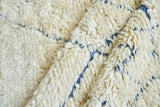 Exquisite Rugs Moroccan Hand-knotted New Zealand Wool 2563 Ivory/Blue 6' x 9' Area Rug