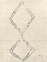 Exquisite Moroccan Hand-knotted New Zealand Wool Ivory/Black Area Rug 10.0'X14.0' Rug