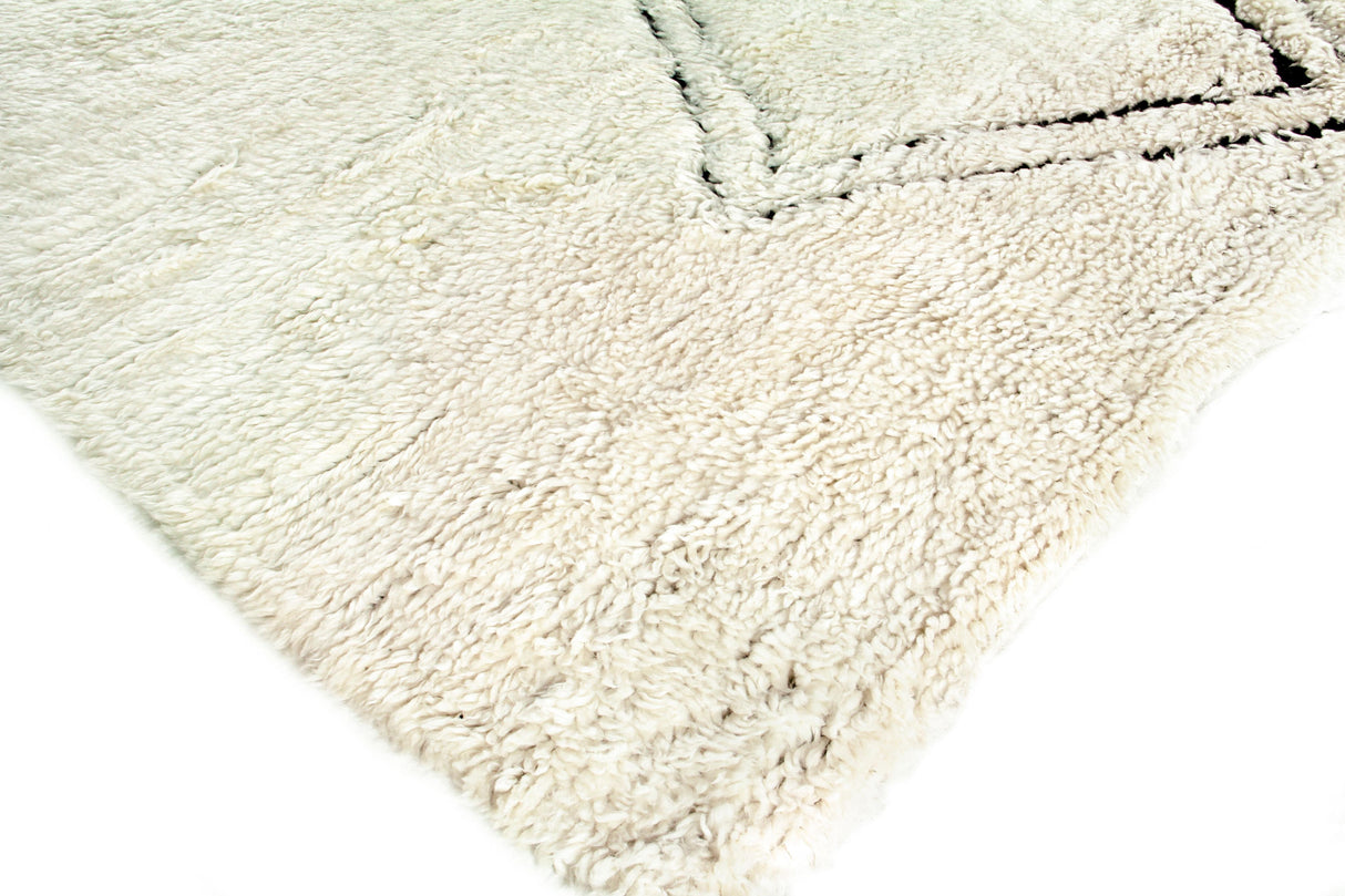 Exquisite Rugs Moroccan Hand-knotted New Zealand Wool 3853 Ivory/Black 8' x 10' Area Rug