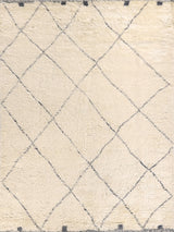Exquisite Rugs Moroccan Hand-knotted New Zealand Wool 3854 Ivory/Gray 6' x 9' Area Rug