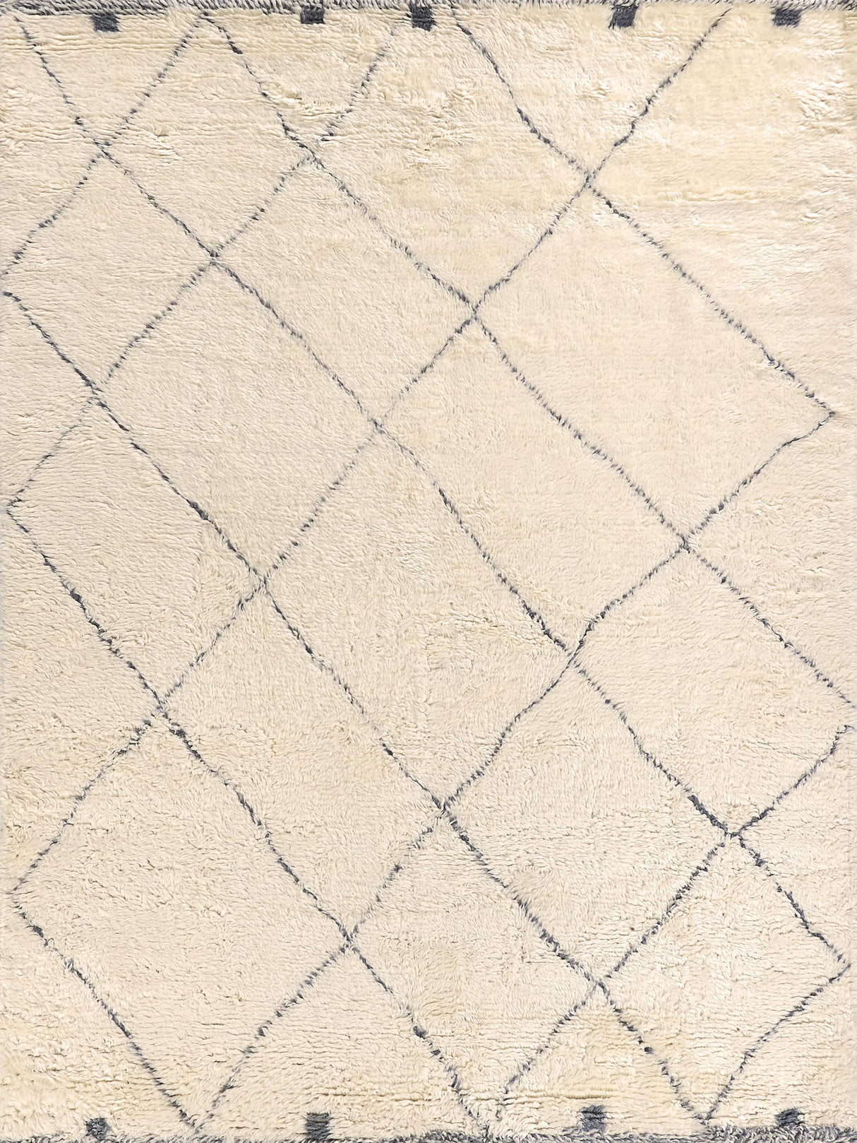 Exquisite Moroccan Hand-knotted New Zealand Wool Ivory/Gray Area Rug 6.0'X9.0' Rug