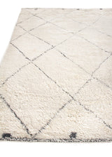 Exquisite Rugs Moroccan Hand-knotted New Zealand Wool 3854 Ivory/Gray 6' x 9' Area Rug