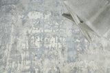Exquisite Rugs Murano Hand-loomed Wool/Bamboo Silk 4029 Silver/Blue 12' x 15' Area Rug
