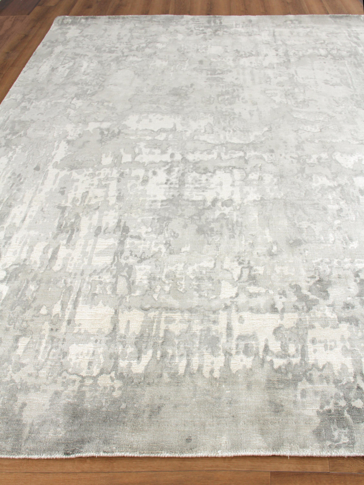 Murano Rugs Exquisite Rugs Murano Hand-Loomed Wool/Bamboo Silk 4030 Silver 9' X 6 ...