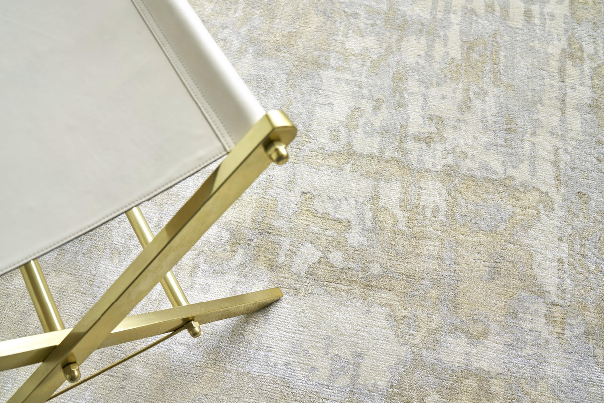 Exquisite Rugs Murano Hand-loomed Wool/Bamboo Silk 4031 Ivory/Silver/Gold 15' x 12' Area Rug