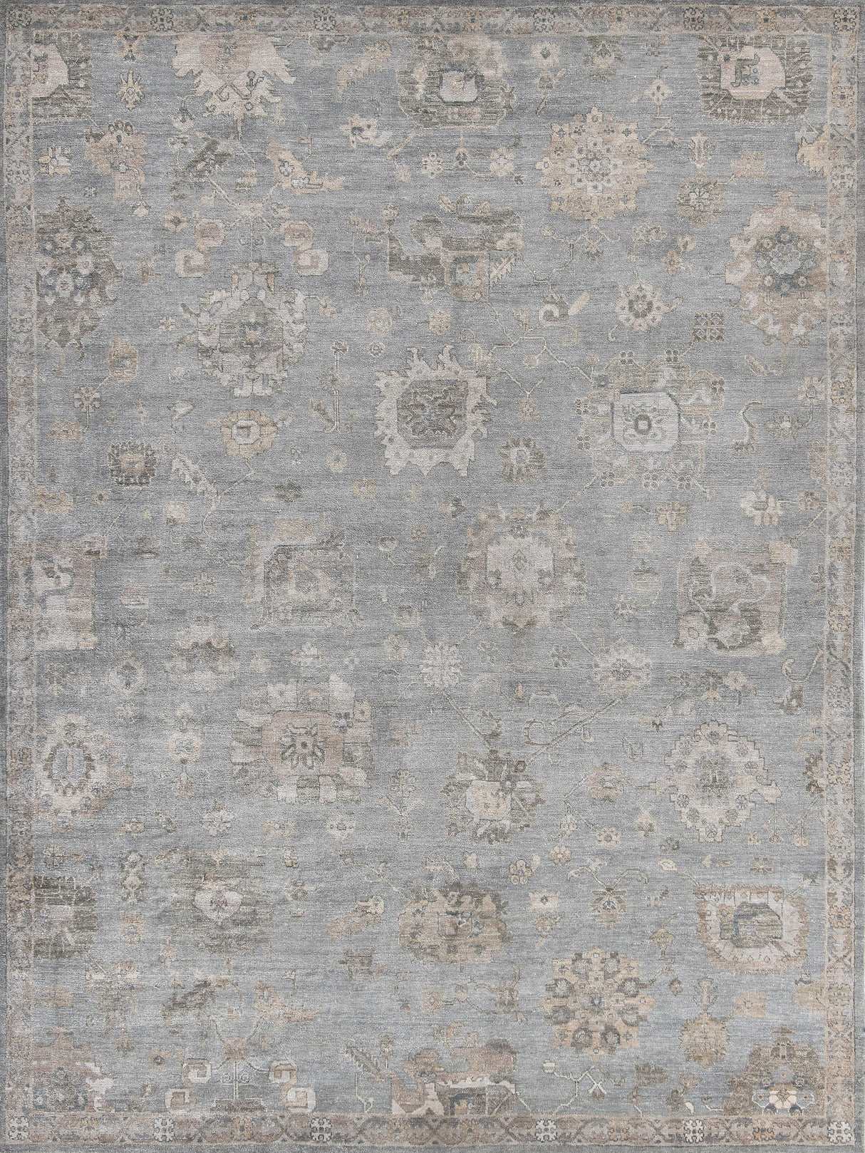 Exquisite Rugs Museum Hand-knotted Bamboo Silk 3492 Blue/Gray 10' x 14' Area Rug