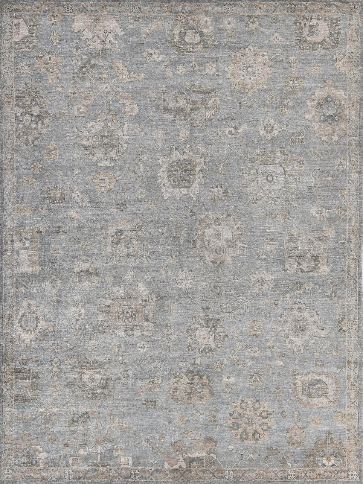 Exquisite Museum Hand-knotted Bamboo Silk Blue/Gray Area Rug 10.0'X14.0' Rug
