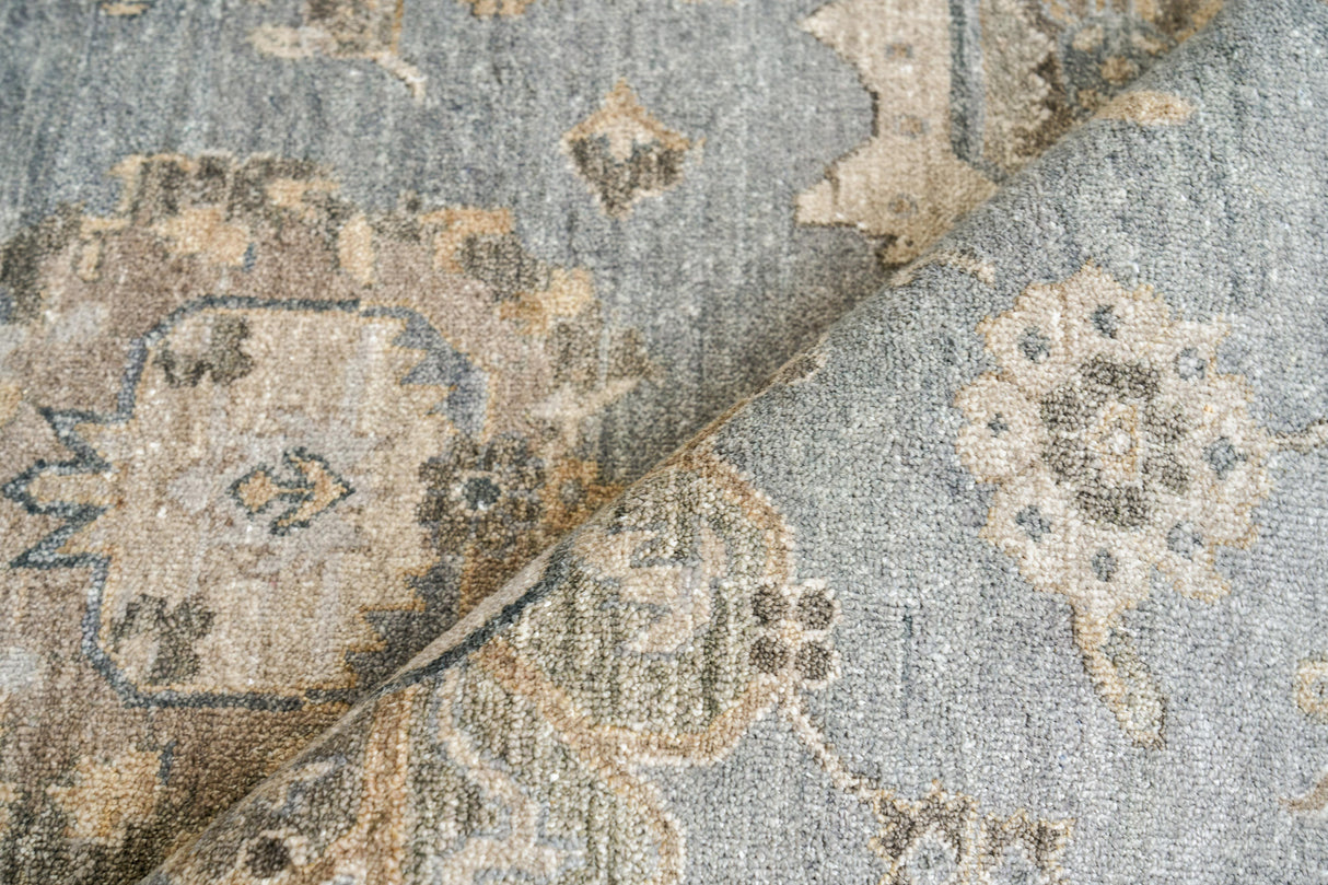 Exquisite Rugs Museum Hand-knotted Bamboo Silk 3492 Blue/Gray 10' x 14' Area Rug